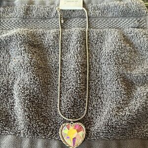 Heart Pendant Necklace with Multicolor Design